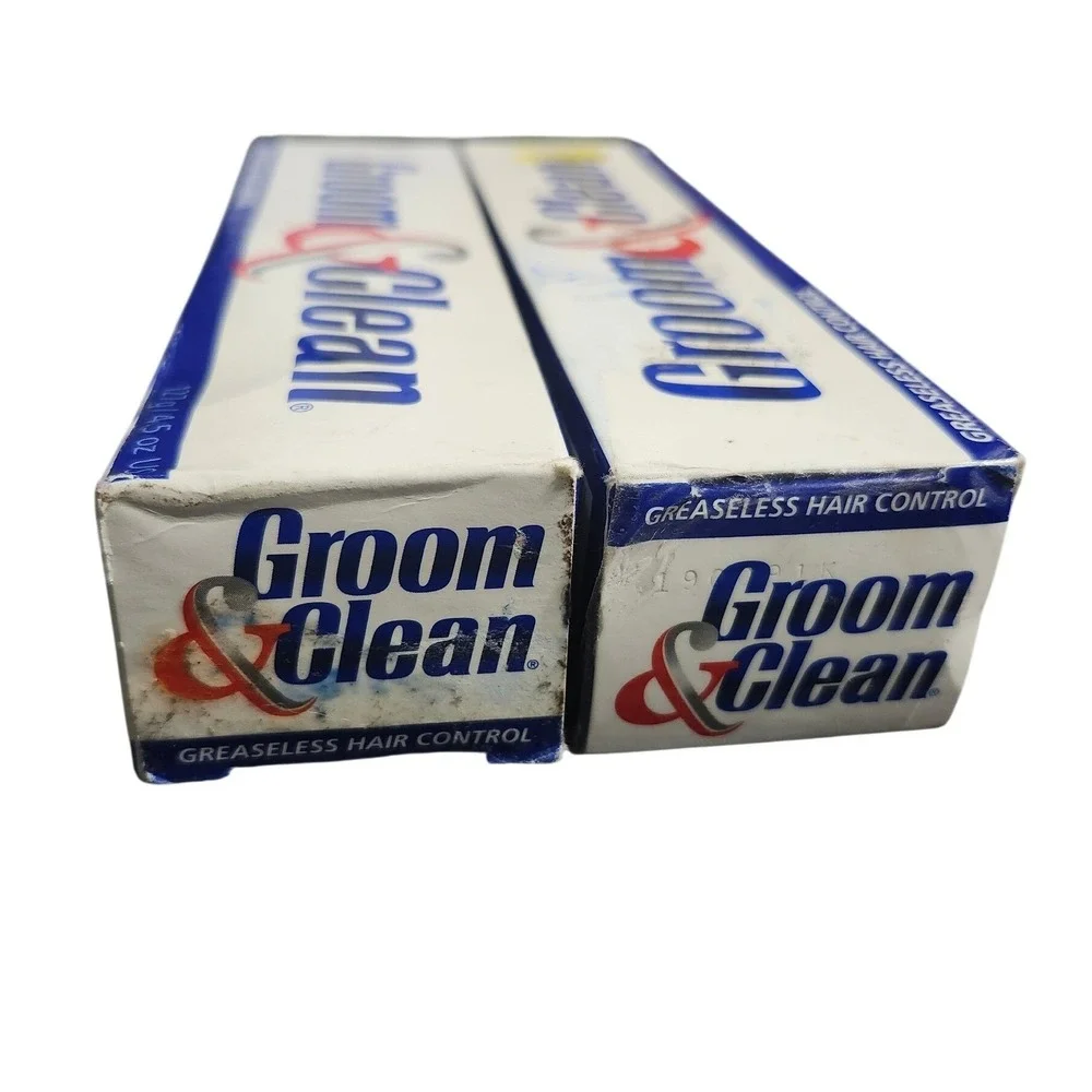 Lot of 2 Groom & Clean Greaseless Hair Control 4.5oz Discontinued Water Rinsable